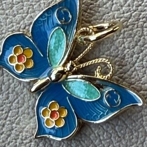 Gucci Blue and Gold Butterfly